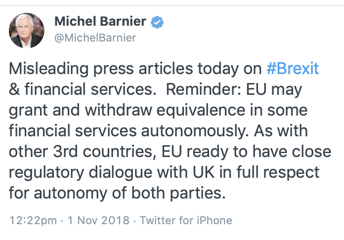 Barnier Tweet